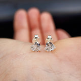 5mm Clear CZ & Solid 925 Sterling Silver Heart Stud Earrings
