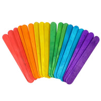 100x Colored Wooden Popsicle Sticks