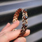 Handmade Copper Wire Wrap & Natural Black Onyx Cuff Bracelet