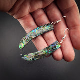 Natural Paua Curved Carving Earrings