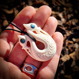 Double Manaia Bone Carving Pendant Necklace - NZ Maori Inspired