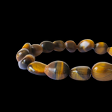 Irregular Polished Tiger Eye Stone Elastic Bracelet