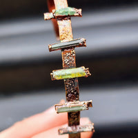 Electroformed Copper & Natural Raw Tourmaline Cuff Bracelet