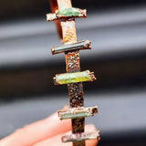 Electroformed Copper & Natural Raw Tourmaline Cuff Bracelet