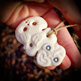 Etched Hei Tiki Bone Carving Pendant Necklace