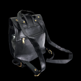 Genuine Leather Backpack - Black