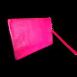 Genuine Leather Clutch Purse - Pink