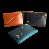 Genuine Leather Fold Over Card Holder - Multiple Color Options