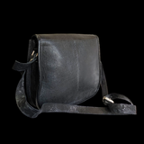 Genuine Leather Shoulder Hand Bag - Black