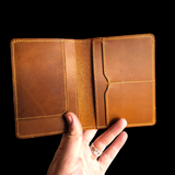 Genuine Leather Passport Holder / Travel Wallet - Tan