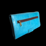 Genuine Leather Purse - Blue