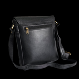 Genuine Leather Shoulder Bag - Black