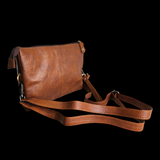 Genuine Leather & Cow Hair Shoulder Bag - Brown