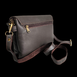 Genuine Leather Shoulder Bag - Chocolate Brown