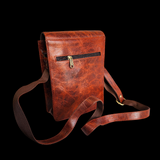 Genuine Leather Shoulder Bag - Vintage Brown