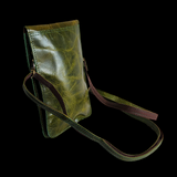 Genuine Leather Small Shoulder Bag - Vintage Green