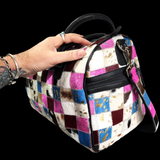 Genuine Leather & Cow Hair Duffle Bag - Patchwork Multicolor