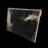 Genuine Leather & Cow Hair Coin Purse - Vintage Turquoise