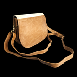 Genuine Leather & Cow Hair Hand Bag - Tan & Hair