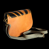 Genuine Leather & Cow Hair Handbag - Tiger Print