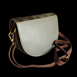 Genuine Leather & Cow Hair Hand Bag - Yellow Camo Patchwork