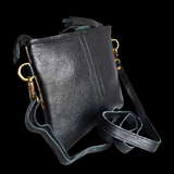 Genuine Leather & Cow Hair Patchwork Shoulder Bag - Black, Tan, Cow Hair