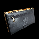 Genuine Leather &Cow Hair Purse - Black Leopard