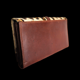 Genuine Leather & Cow Hair Purse - Brown Leopard