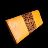 Genuine Leather & Cow Hair Purse - Tan Leopard Print
