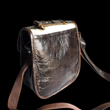 Genuine Leather & Cow Hair Rounded Handbag - Chocolate Brown