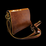 Genuine Leather & Cow Hair Shoulder Bag - Brown