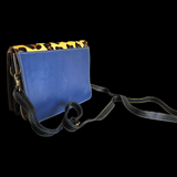 Genuine Leather & Cow Hair Shoulder Handbag - Patchwork Leopard