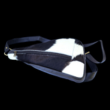 Genuine Leather & Cow Hair Sling Bag / Cross Body Bag - Black & White