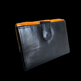 Genuine Leather & Cow Hair Wallet - Deer Print Black