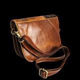 Genuine Leather & Cow Hair Hand Bag - Brown