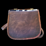 Genuine Leather & Cow Hair Hand Bag - Vintage Brown