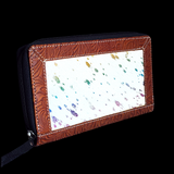 Genuine Leather & Cow Hair Purse - Color Splash Brown