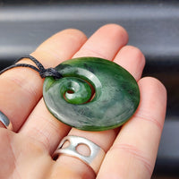 Natural Greenstone Koru Pendant Necklace