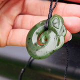 Natural Greenstone Manaia Koru Pendant Necklace