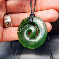 Greenstone Notched Koru Pendant Necklace