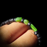 Nephrite Jade / Greenstone & Black Coconut Wood Bracelet