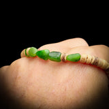 Nephrite Jade / Greenstone & Brown Coconut Wood Bracelet