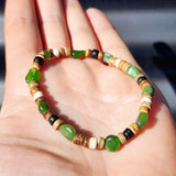 Greenstone & Mixed Coconut Elastic Bracelet