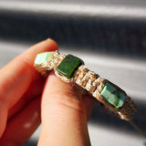NZ Greenstone & Natural Turquoise Tan Macrame Bracelet