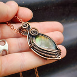 Handmade Copper & Natural Labradorite Wire Wrap Necklace
