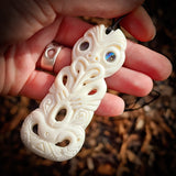 Hei Tiki Bone Carving Pendant Necklace - NZ Maori Inspired