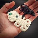 Hei Tiki Bone Carving Pendant Necklace