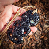 Hei Tiki XL Bone Carving Pendant Necklace - NZ Maori Inspired