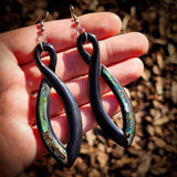 Infinity Twist Black Bone Carving Earrings