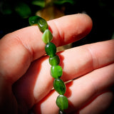 Irregular Shaped Nephrite Jade / Greenstone Elastic Bracelet